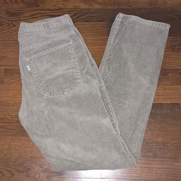Vintage Levi's 536 Corduroy Pants Mens 32x32 80s Olive Green Slacks 519-1534